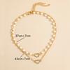 Europa y Estados Unidos joyería caliente transfronteriza temperamento perla cadena clavícula simple hueco amor colgante collar traje multicapa mujeres