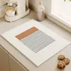 Esterilla Drenante de Tierra de Diatomeas Estilo Coreano Transfronteriza, Salvamanteles Absorbente para Cocina, Esterilla Secadora de Vasos y Tazas para Barra de Bar, Esterilla Aislante de Calor sin Lavado