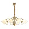 Lámpara de Sala de Estar de Cobre Puro, Comedor y Dormitorio Estilo Europeo, Lámparas Retro de Jade Lujosas y Atmosféricas, Candelabros para el Hogar al por Mayor