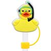 Tapa de Silicona con Popote de Pato Amarillo de Dibujos Animados, Tapón Antipolvo para Popote, Universal de 10 mm, Linda Cubierta para Popote de Té de Leche, Transfronterizo en Stock