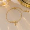 Nuevo Exquisito Pulsera de Bambú y Acero de Titanio Estilo Chino para Niñas, de Moda y de Alta Gama, Tobillera Nueva de Moda Que No Se Desvanecerá