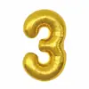 Balões Digitais Transfronteiriços de 16 polegadas Versão EUA Dourado e Prata Decoração de Festa de Aniversário Montagem de Cena Balões de Folha de Alumínio Fábrica Atacadista