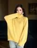 Suéter Tricô Multicor Transfronteiriço Moda Feminina Simples Outono e Inverno Gola Alta Solto Estilo Preguiçoso Novo Tricô Feminino