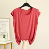 Top Básico Feminino Verão Modal Gola Redonda Sem Manga Soltinho Tamanho Grande Camiseta Camisa Base Cor Sólida Roupa de Casa Colete Fino