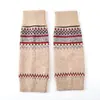 Polainas de tricô Fair Isle vintage para outono e inverno, polainas empilháveis jacquard de estilo étnico, meias-calça de lã quentes e que emagrecem