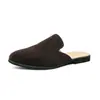 Meias-pantufas Fechadas de Verão para Homens, Mocassins Casuais de Camurça Estilo Britânico para Uso Externo, Sem Salto
