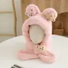 Conjunto de Chapéu e Cachecol Integrados para Crianças Outono e Inverno Conjunto de Duas Peças Quente Fofo Espessado Chapéu de Bebê Chapéu de Inverno com Proteção para Orelhas para Meninos e Meninas