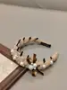 Diadema de Moda Alta con Dientes Ondulados y Perlas de Felpa, Antideslizante, Textura Esponjosa Accesorio para el Cabello