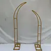 Nuevos accesorios de boda cuerno cuerno arco de flores camino terminado guía de camino boda al aire libre en el césped estante curvo color marfil