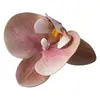 Flor de Falenopsis Individual Simulada 3D de Alta Gama PU Dorado Púrpura DIY Accesorios para Pared de Flores de una Sola Cabeza Material Floral Flor Artificial
