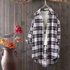 Camisa de Cuadros para Mujer 2026 Primavera Otoño Nueva Estilo Coreano Holgada Manga Larga Cepillada Retro Estilo Hong Kong Top Chaqueta de Principios de Otoño