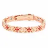 Pulsera Magnética Popular Transfronteriza Europea y Americana, Elegante Aleación de Trébol de Lujo Ligero Incrustada con Diamantes, Pulsera Magnética de Una Fila para Mujer