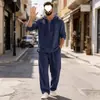 Traje deportivo casual de manga larga de color liso con capucha, holgado, talla grande, de primavera y otoño, transfronterizo del sudeste asiático