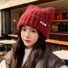 Gorro de Punto de Lana Estilo Coreano Cálido con Orejas de Gato Otoño Invierno Protección para los Oídos al Aire Libre para Mujer Versátil con Forro de Forro Polar Hace que la Cara Parezca Más Pequeña