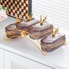 Plato de Frutas Secas de Lujo Ligero, Plato de Snacks para el Hogar de Lujo Ligero, Estante de Hierro, Plato de Snacks para Hotel Comercial, Plato de Frutas Dividido