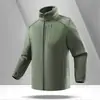 Chaqueta polar unisex en color azul oscuro, gris oscuro, verde militar, color caramelo, negro para invierno, primavera y otoño