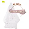 Alfabeto Francés Europeo y Americano Diadema de Novia Mariee Etiqueta Correa para el Hombro Set de Velo Tocados Europeos y Americanos para Despedida de Soltera