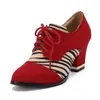 Zapatos de Moda Británica con Punta, Parche de Encaje, con Cordones, Tacón Alto Grueso, Tallas 33-43, Zapatos de Talla Grande, Zapatos de Exportación de Amazon