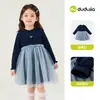 100% Algodón Vestido de Verano para Niña Dudu Home Cuello de Muñeca Vestido de Princesa Ropa de Verano Falda para Niña