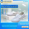 Processamento personalizado pu lona proteção do trabalho sapatos homens anti-estáticos sapatos de malha azul e branca sola de material pvc confortável