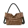 Bolsa Tote Casual Transfronteriza para Mujer Otoño 2025 Nuevo Textura de Alta Gama Lujo Ligero Color de Contraste Bolso de Hombro Cruzado