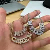 Pulsera Doble Capa con Incrustaciones de Diamantes DIY para Mujer con Colgante de Letra, Versátil, Lujo Ligero, Estilo Único, Joyería de Nicho de Gama Alta