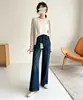 ¡Pantalones de pierna recta, corte ajustado! Versiones gemelas de jeans rectos de elasticidad cuádruple para mujer, con un diseño retro, adelgazante y fluido, y una silueta de pierna estrecha y amplia.