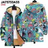 Chaqueta de Nuevo Estilo con Elementos de Patrón Multicolor, Cárdigan con Capucha y Cremallera B52, Abrigo de Algodón Polar Espeso para Invierno con Forro Amarillo