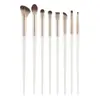 Novo Conjunto de 8 Pincéis de Maquiagem de Precisão para Olhos com Pincel Chanfrado para Delineador / Pincel para Sobrancelhas Cabo Longo Pincéis de Maquiagem