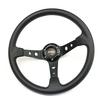 Volante de cuero PU grano modificado 14 pulgadas cóncavo aleación de aluminio carreras videojuego universal competitivo módulo de volante