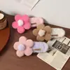 Novo Grampo de Cabelo Flor de Pelúcia Outono e Inverno Feminino Pelo Sintético de Coelho Grande Presilha de Uma Palavra Doces Acessórios de Cabelo Adorno de Cabeça Presilha Bb