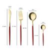 Conjunto de quatro peças principais portuguesas planas de aço inoxidável, espelho leve, faca, garfo e colher, utensílios de mesa