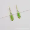 Aiwei Nuevo Producto Transfronterizo Colgante de Espécimen de Planta Pendientes de Gota de Agua de Resina Pendientes de Flores Secas Coloridos Joyería de Flores Reales