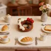 Pan de Donut Simulado Dibujo Animado Tienda de Panadería Juguete de Comida Escena Miniatura Accesorio Modelo Llavero DIY Pasador
