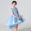 Vestido de Verano 2026 Más Vendido para Niñas, sin Mangas, con Lentejuelas y Cola Larga, de Longitud Media, Estilo Princesa, Vestido Pomposo para Piano