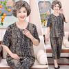Roupas de verão de algodão e seda para idosos para mulheres de 60 a 70 anos, mãe, senhora idosa, roupas de manga curta, terno de verão para avós 80