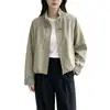 Chaqueta corta de cuello alto para mujer, nuevo estilo principios de otoño 2026, popular este año, holgada y versátil, adecuada para figuras petite