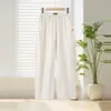 Calças Reta de Cintura Elástica para Mulheres de Meia-Idade e Idosas, Calças Longas Casuais Finas de Verão de Cintura Alta, Calças Mom Emagrecedoras, Calças Curvas
