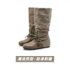 Botas altas de mujer súper populares que favorecen la forma de la pierna, estilo coreano, nueva moda otoño 2026, elegantes botas de tacón de bloque estilo Miu