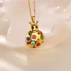 Amazon Collar de Acero de Titanio Estilo Cruz Colgante en Forma de Corazón para Mujer Circonita de Color Joyería Geométrica de Lujo Nicho Cadena para la Clavícula