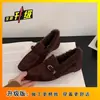 Sapatos de Inverno Outono Peludos Antiderrapantes Tecidos Elegantes de Alta Qualidade Estilo Coreano 2026 Bico Quadrado Versáteis Loafers Franceses