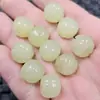 Contas de jade quartzo amarelo-branco em formato de abóbora contas estilo antigo contas de pedra preciosa soltas imitação de jade Hetian de Xinjiang material de boca amarela imitação contas espaçadoras