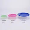 Juego de 3 piezas de recipiente de plástico rectangular redondo de grado alimenticio para verduras y frutas con ajuste de fecha, caja de almacenamiento de PP de 230 ml a 1750 ml