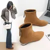 Botines retro para mujer, estilo Martin, con tacón grueso, de gamuza, colección otoño/invierno 2026, forro polar, corte ajustado, piel suave