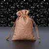 Bolsas de Punto de Urdimbre de Lino con Cordón en Stock para Empaque de Joyería y Manualidades, Imitación de Algodón y Lino con Logo Personalizado