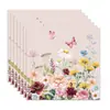 Platos de Papel Desechables Temáticos de Flores Rojas de Primavera y Flores Silvestres, Manteles, Servilletas, Suministros de Decoración para Fiestas de Cumpleaños