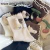 Calcetines con diseño de conejito de cereza para niños, calcetines para mujer, bonitos y dulces calcetines de bebé, calcetines hasta media pantorrilla con encaje de hongo estilo coreano