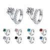 Pendientes de plata de ley 925 transfronterizos de moissanita curvada, diseño simple, sentido de nicho, estilo Ins de alta gama, joyería de hongo blanco europea y americana