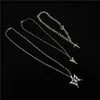 Joia Transfronteiriça Europeia e Americana Punk Retrô Multicamadas Diamante Anjo Colar Feminino Aço Inoxidável Borboleta Três Peças Colar