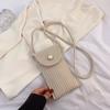 Bolsa de Cuerda de Algodón Bolsa Tejida de Paja Cuerda de Algodón Bolso de Mano de Cuerda de Algodón Bolso de Hombro Bolso de Playa Hueco Bolso Tote Bolsa Tejida Arcoíris